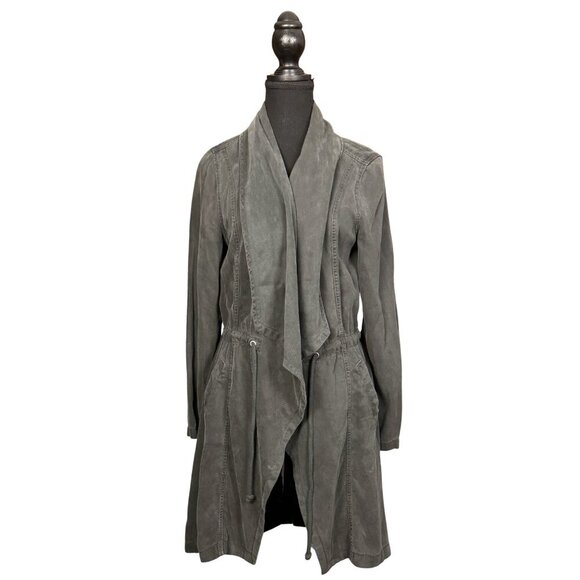 Max Jeans Lightweight Tencel Jacket Mineral Wash Gray Drape Front Small - Picture 1 of 8